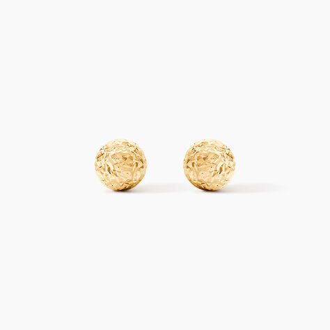 Boucles D'oreilles Puces Fidelia Boule Diamantee Or Jaune - Puces Femme | Marc Orian