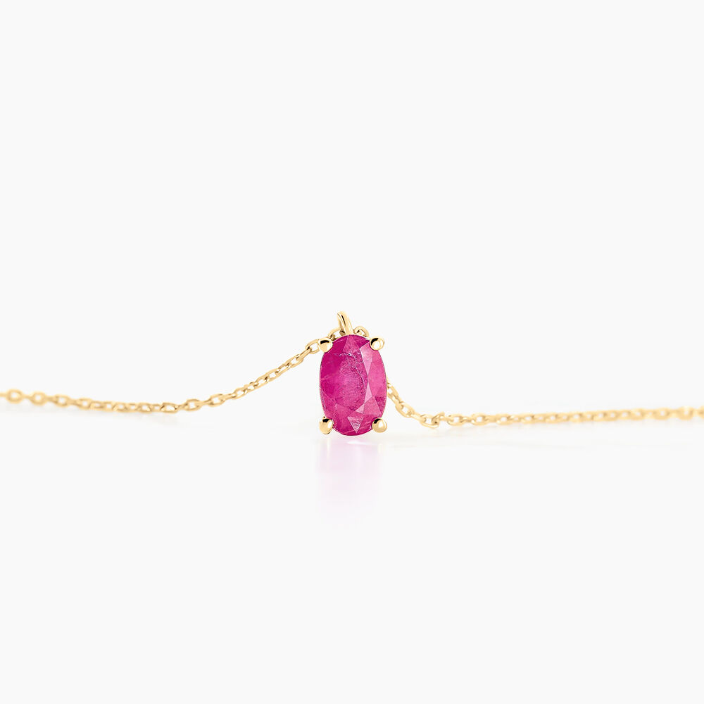 Collier Ovale Or Jaune Rubis - Colliers avec pierres Femme | Marc Orian