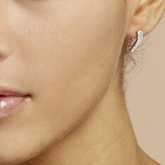 Bijoux D'oreilles Aldrick Argent Blanc Oxyde De Zirconium - Boucles d'oreilles Ear cuffs Femme | Marc Orian