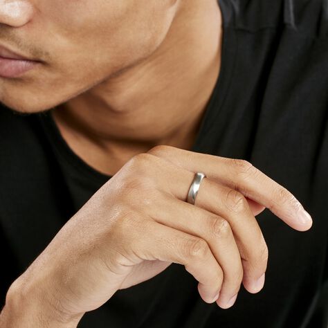 Bague Barclay Acier Blanc - Bague fantaisie Homme | Marc Orian