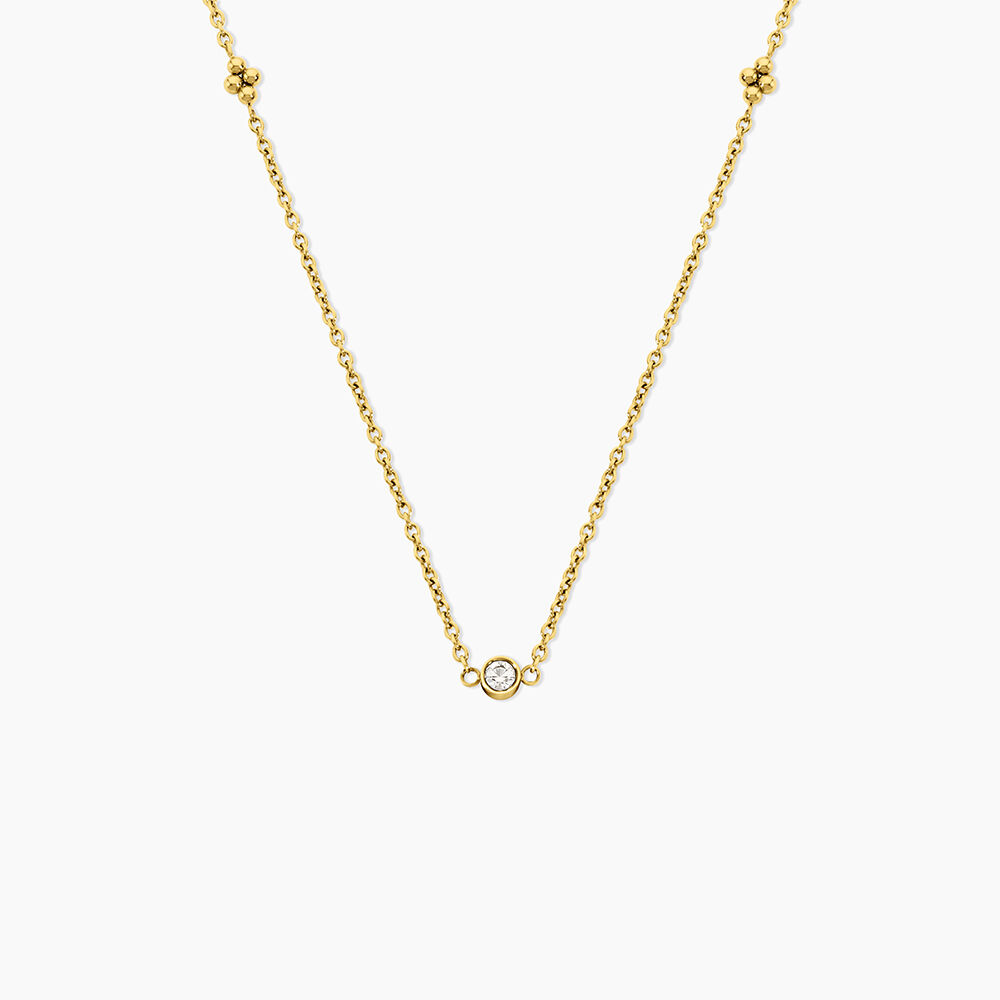 Collier Eva Acier Jaune Cristaux - Colliers avec pierres Femme | Marc Orian