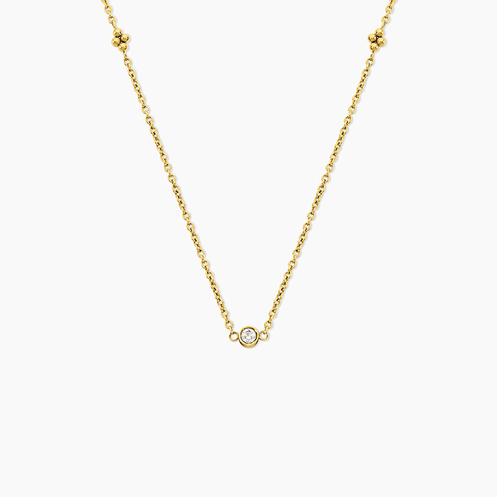 Collier Eva Acier Jaune Cristaux - Colliers avec pierres Femme | Marc Orian