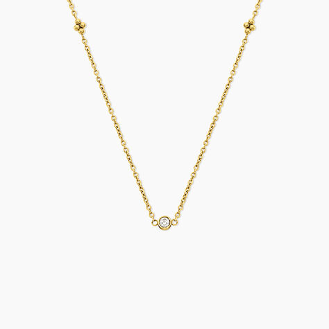 Collier Eva Acier Jaune Cristaux - Colliers avec pierres Femme | Marc Orian