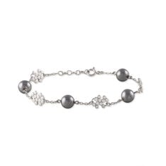 Bracelet Leilla Argent Blanc Perle D'imitation Et Oxyde De Zirconium - Bracelets chaînes Femme | Marc Orian