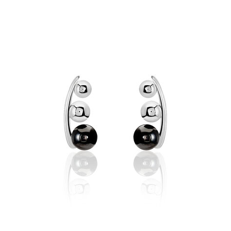 Bijoux D'oreilles Cleya Argent Blanc C&eacute;ramique - Piercings d'oreilles Femme | Marc Orian