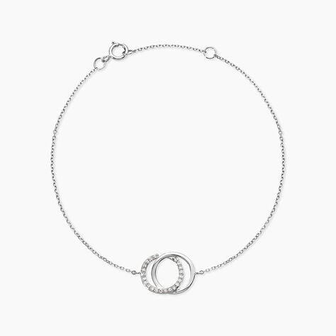 Bracelet Or Blanc Tresha Diamants - Bracelets Anneaux Entrelaces Femme | Marc Orian