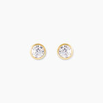 Boucles D'oreilles Puces Daria Serti Clos Or Jaune Oxyde De Zirconium - Puces Femme | Marc Orian