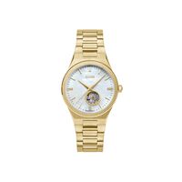 cadran doré fond nacre blanche bracelet acier doré