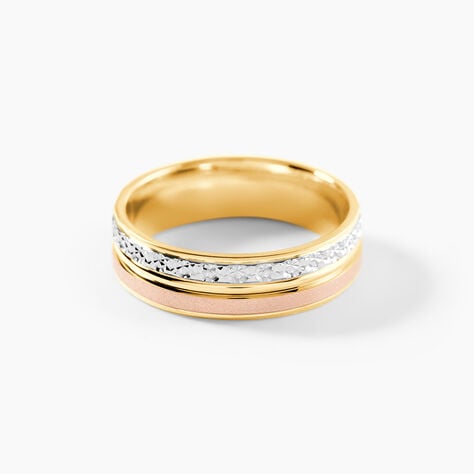 Alliance Triade Ruban Plat Or Tricolore - Alliances personnalis&eacute;es Famille | Marc Orian