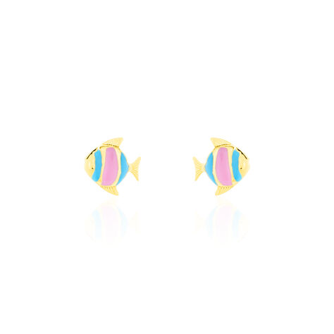 Boucles D'oreilles Puces Poisson Or Jaune - Puces Enfant | Marc Orian