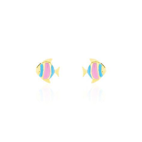 Boucles D'oreilles Puces Poisson Or Jaune - Clous d'oreilles Enfant | Marc Orian