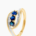 Bague Aurora Or Bicolore Saphir Et Diamant - Bagues fian&ccedil;ailles Femme | Marc Orian