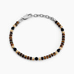 Bracelet Nairobi Acier Bicolore Oeil De Tigre Onyx - Bracelets cha&icirc;nes Homme | Marc Orian