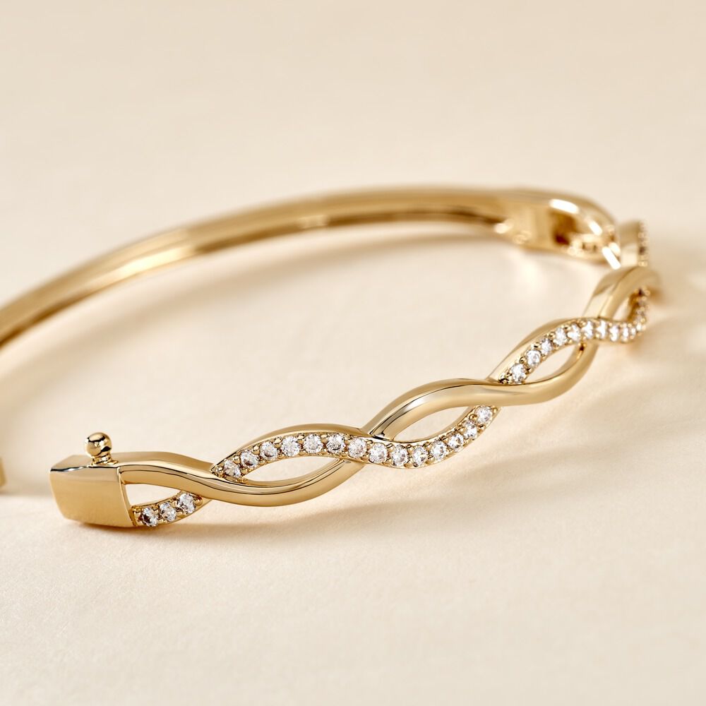 Bracelet Jonc Imae Plaqué Or Jaune Oxyde De Zirconium - Bracelets joncs Femme | Marc Orian