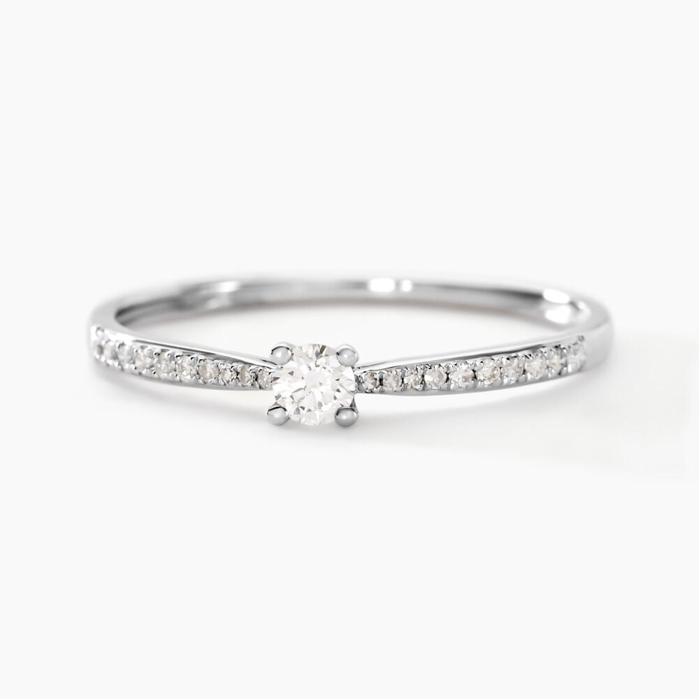 Bague Solitaire Hemera Or Blanc Diamant - Solitaires Femme | Marc Orian