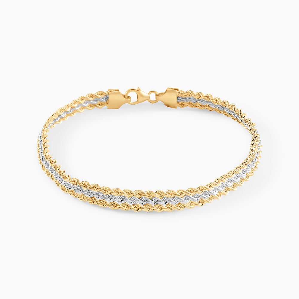 Bracelet Jerry Maille Corde 3 Rangs Or Bicolore - Bracelets mailles Femme | Marc Orian