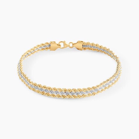 Bracelet Jerry Maille Corde 3 Rangs Or Bicolore - Bracelets mailles Femme | Marc Orian