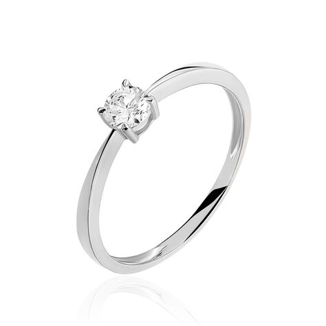 Bague Solitaire Abriel Or Blanc Oxyde De Zirconium - Bagues Solitaire Femme | Marc Orian