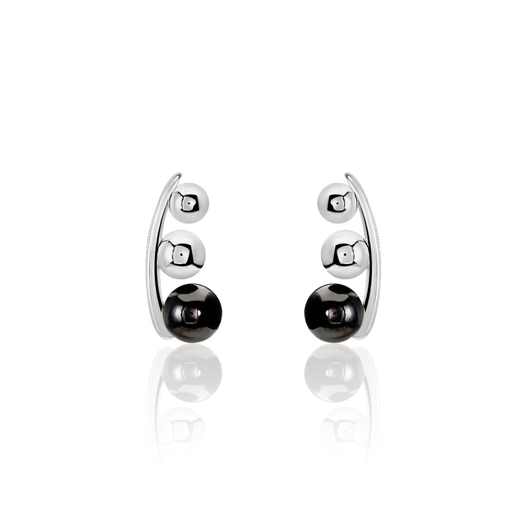 Bijoux D'oreilles Cleya Argent Blanc Céramique - Piercings d'oreilles Femme | Marc Orian
