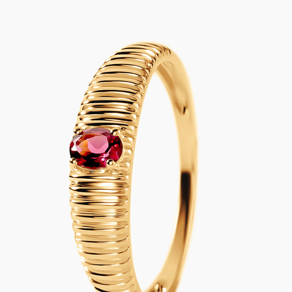 Bague Benedek Argent Dor&eacute; A L'Or 750/1000 Rhodolite - Bagues de promesse Femme | Marc Orian