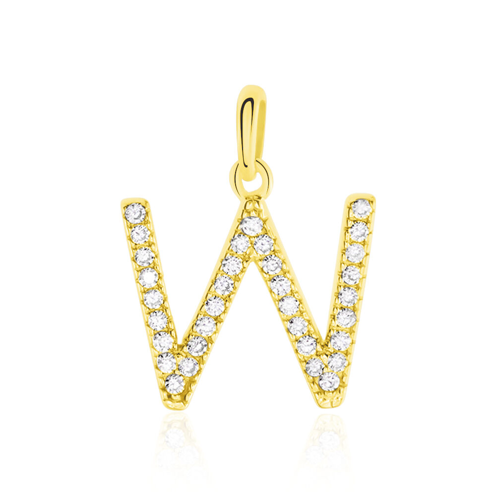 Pendentif Lettre W Or Jaune Oxyde - Pendentifs Famille | Marc Orian