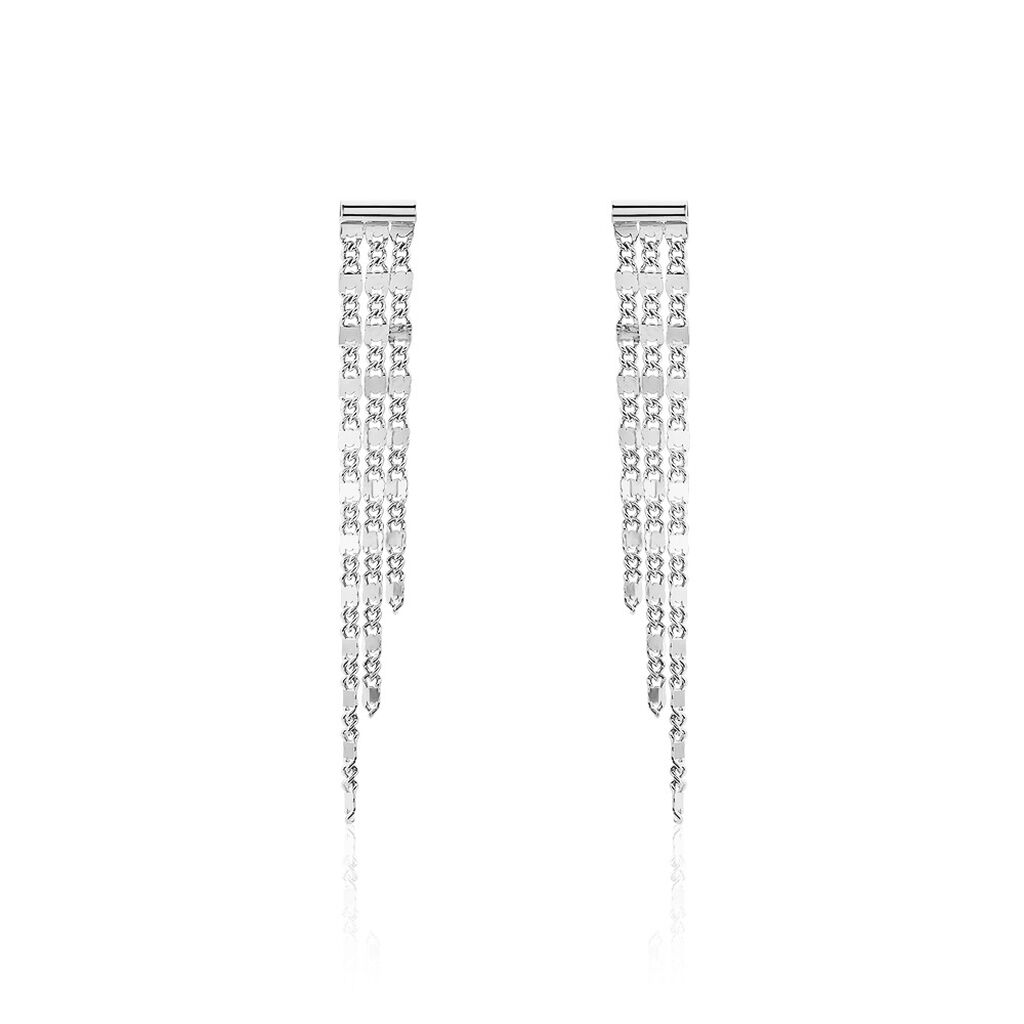 Boucles D'oreilles Pendantes Nissa Argent Blanc - Pendantes Femme | Marc Orian
