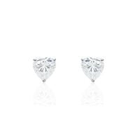 Boucles D'oreilles Puces Or Blanc Katherine Oxyde De Zirconium