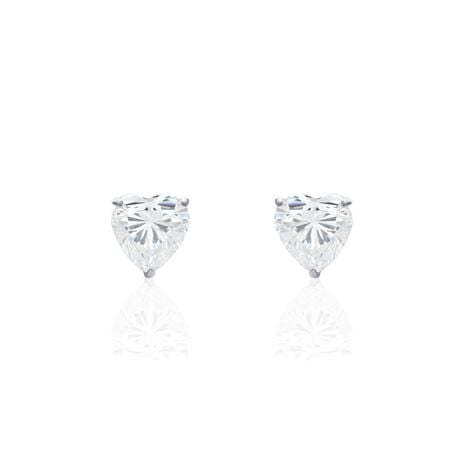 Boucles D'oreilles Puces Or Blanc Katherine Oxyde De Zirconium - Puces Femme | Marc Orian