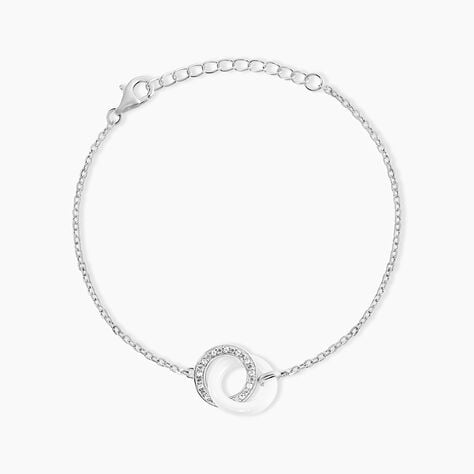 Bracelet Dina Argent Blanc C&eacute;ramique Et Oxyde De Zirconium - Bracelets Anneaux Entrelaces Femme | Marc Orian