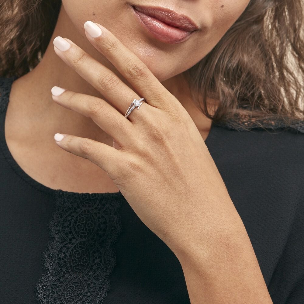 Bague April Or Blanc Oxyde De Zirconium - Solitaires Femme | Marc Orian