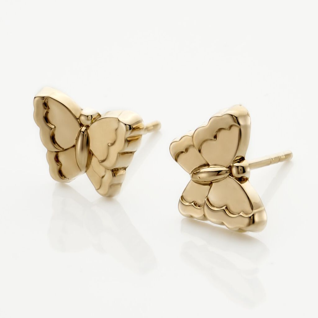 Boucles D'oreilles Puces Bartholomée Papillon Or Jaune - Clous d'oreilles Femme | Marc Orian
