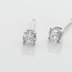 Boucles D'oreilles Puces Aphrodite Or Blanc Diamant - Puces Famille | Marc Orian
