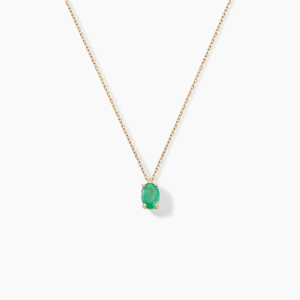 Collier Ovale Or Jaune Emeraude - Colliers avec pierres Femme | Marc Orian