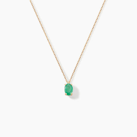 Collier Ovale Or Jaune Emeraude - Colliers avec pierres Femme | Marc Orian