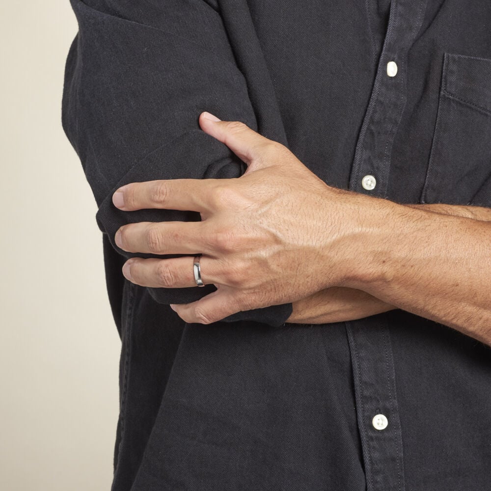 Alliance Artemissia Ruban Plat Or Blanc - Alliances duo Unisex | Marc Orian