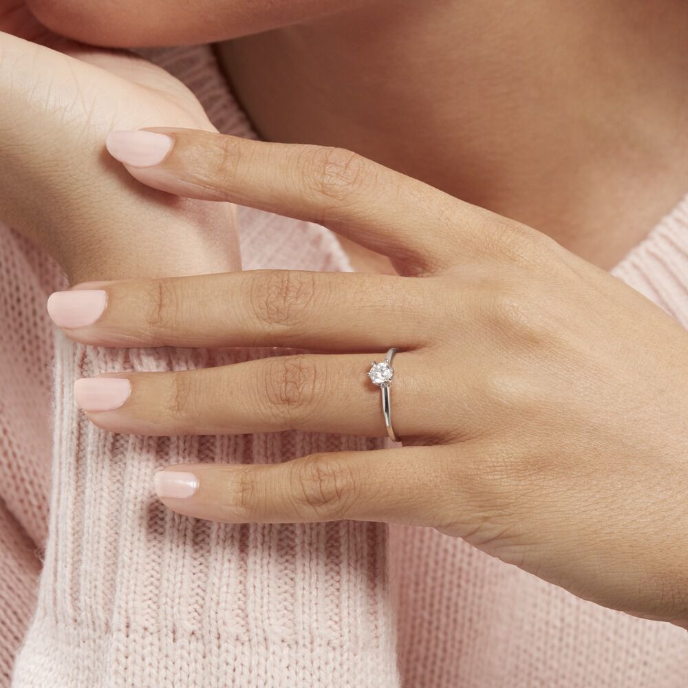 Bague Solitaire Samantha Or Blanc Diamant - Solitaires Femme | Marc Orian