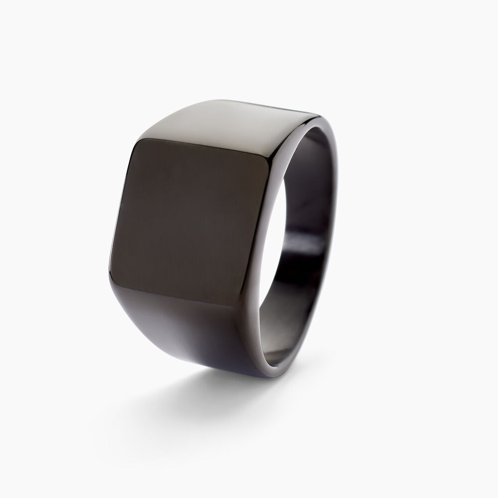 Chevalière Winebald Acier Noir - Chevalières Homme | Marc Orian