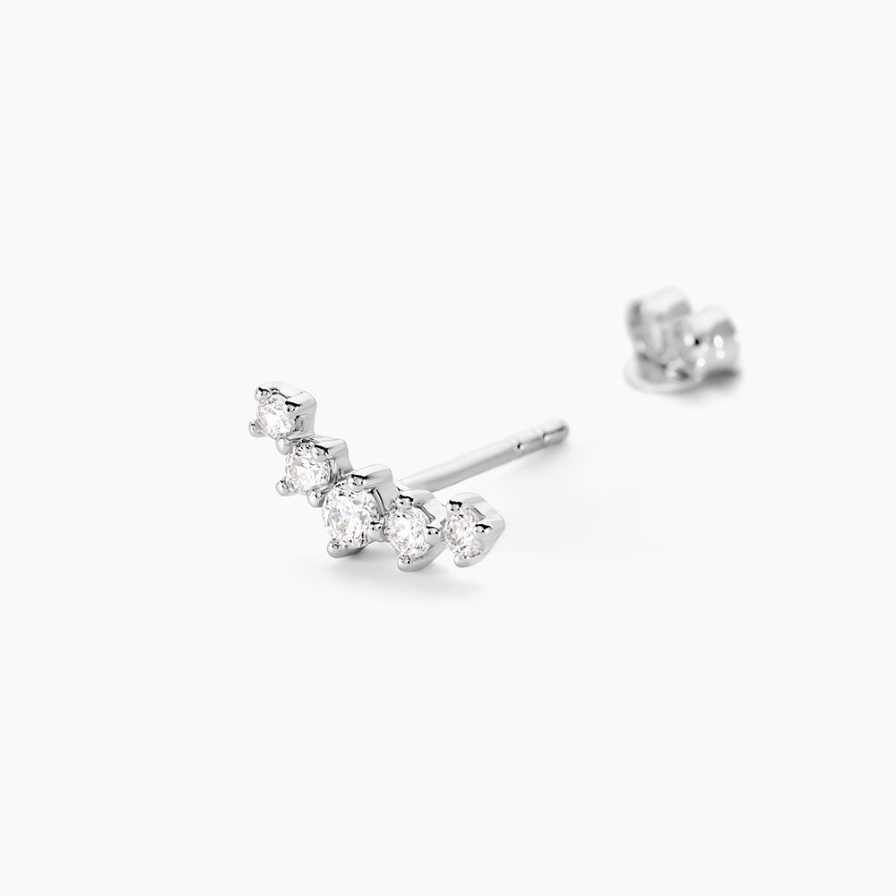 Boucles D'oreilles Puces Elinore Argent Blanc Oxyde De Zirconium - Nouveautés Femme | Marc Orian