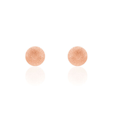 Boucles D'oreilles Puces Fidelia Boule Sablee Or Rose - Clous d'oreilles Femme | Marc Orian