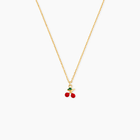 Collier Cherry Cerise Argent Dor&eacute; A L'Or 750/1000 - Colliers ete Enfant | Marc Orian