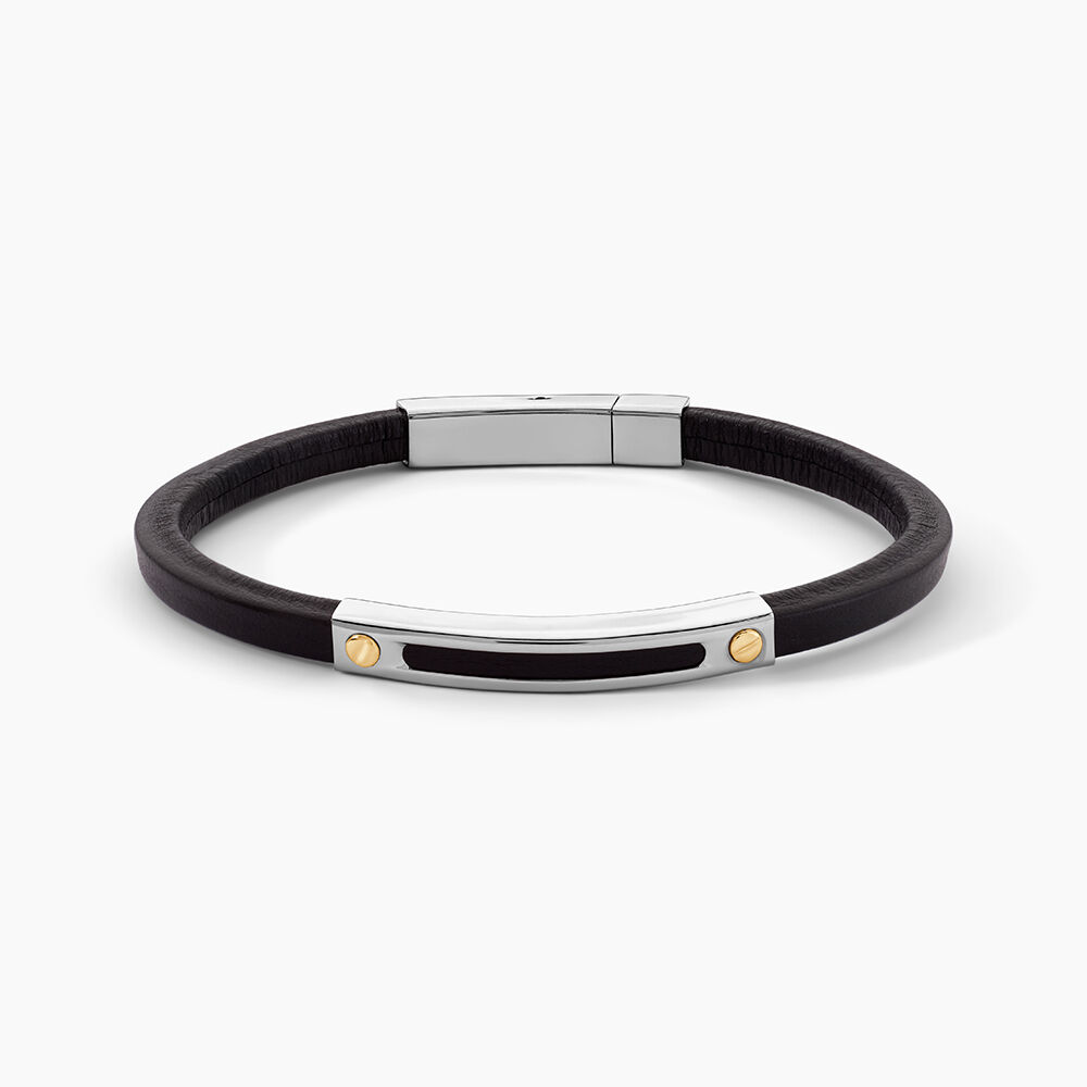Bracelet Cuir De Vache Noir - Bracelets cuir Homme | Marc Orian