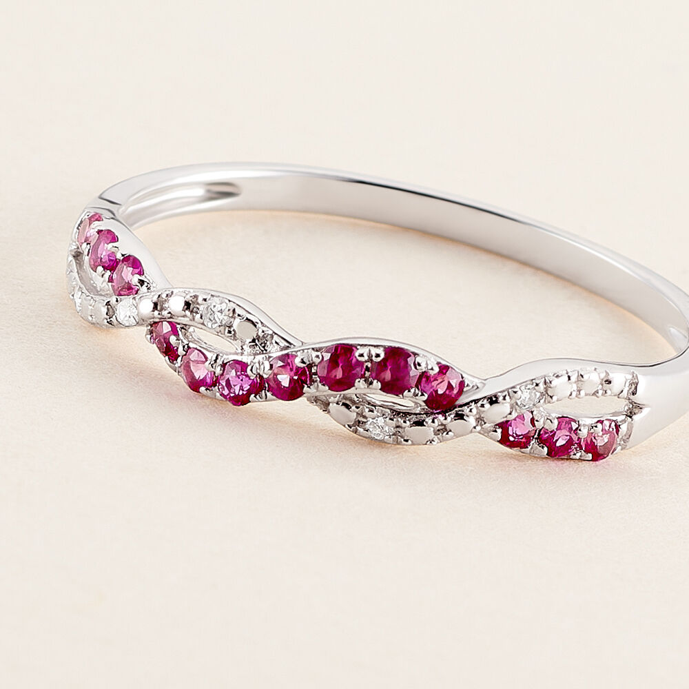 Bague Sofia Or Blanc Rubis Et Diamant - Bagues vintage Femme | Marc Orian
