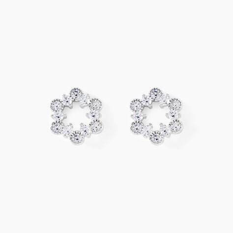 Boucles D'Oreilles Puces Astrea Argent Blanc Oxyde De Zirconium - Puces Femme | Marc Orian