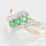 Bague Simma Or Jaune Diamant Et Emeraude - Bagues vintage Femme | Marc Orian