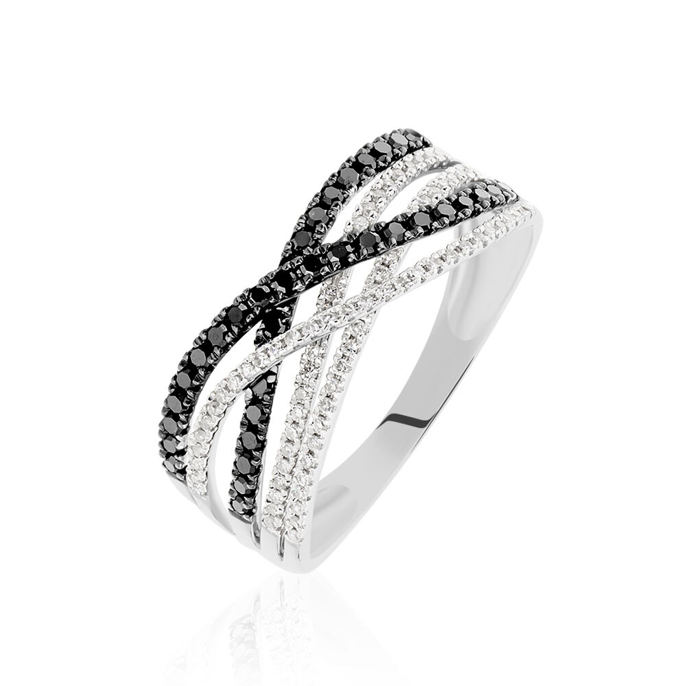 Bague noire shop et blanche