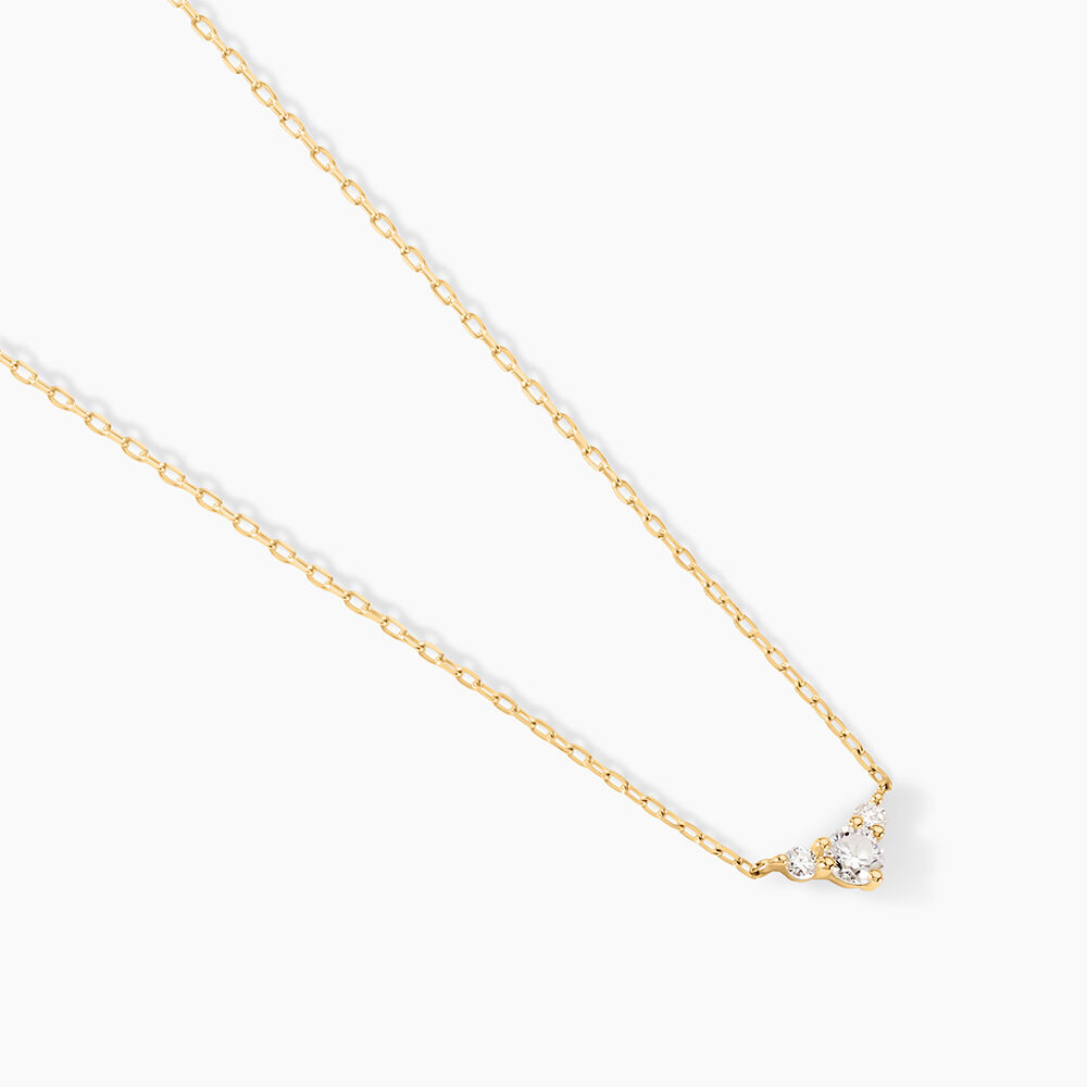 Collier Laurentius Or Jaune Diamant Synth&eacute;tique - Colliers avec pierres Femme | Marc Orian