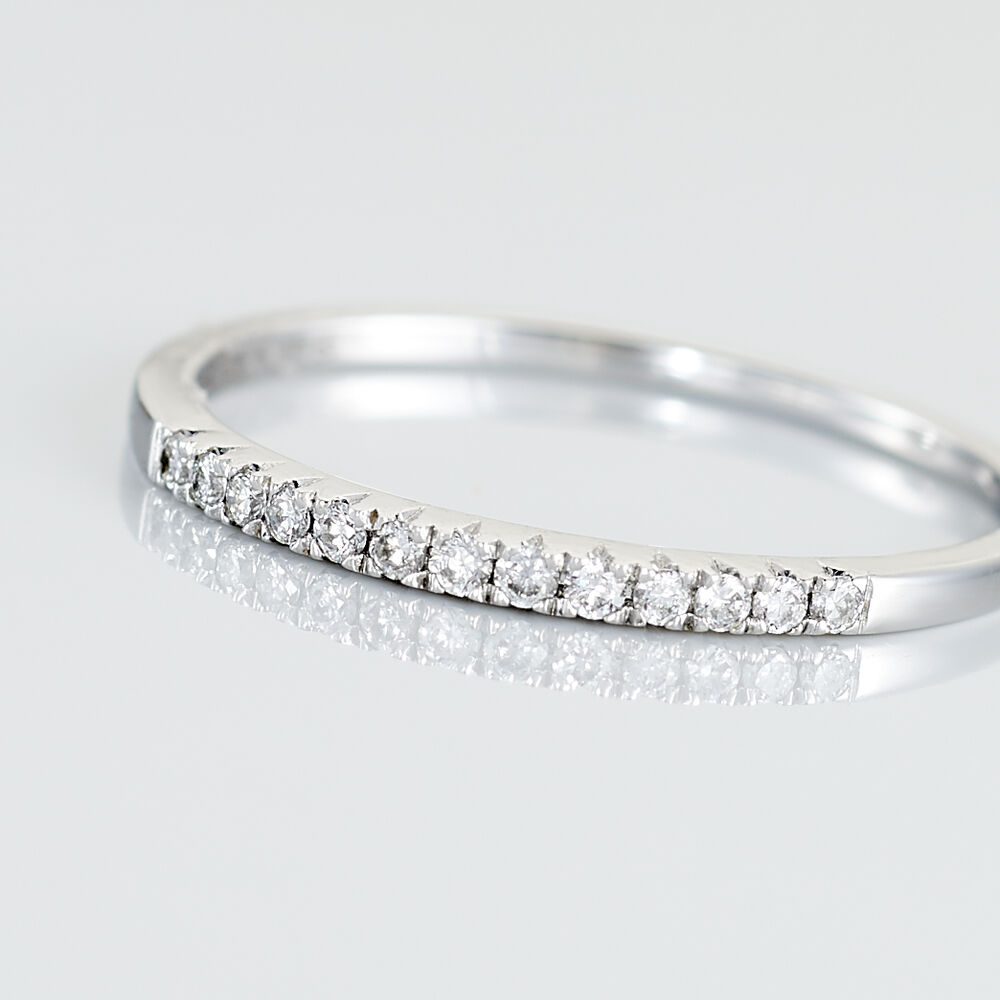 Alliance Pristina Or Blanc Diamant - Alliances avec pierres Femme | Marc Orian