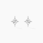 Boucles D'oreilles Puces Astre Precieux Argent Blanc Oxyde - Puces Femme | Marc Orian