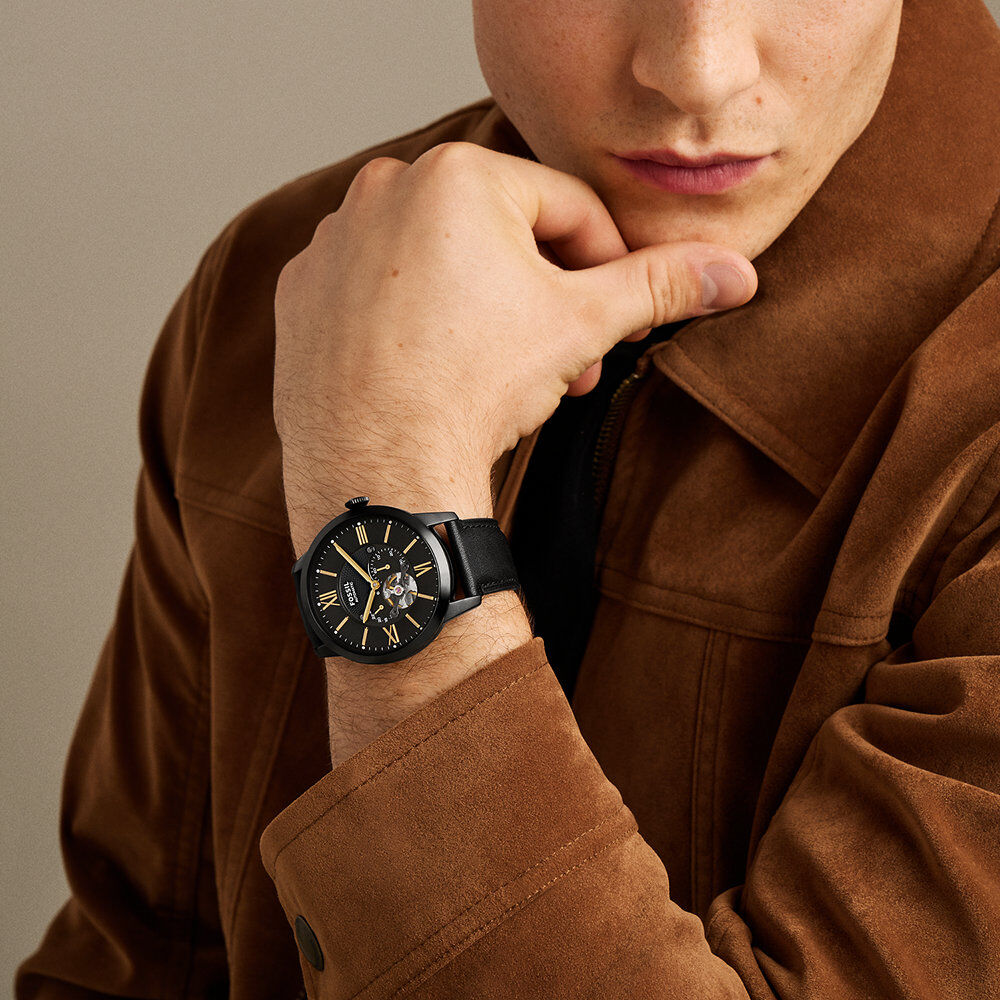 Montre Fossil Townsman C&oelig;ur Battant Noir - Montres automatiques Homme | Marc Orian