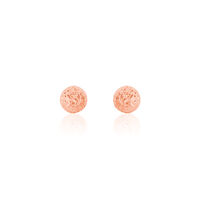 Boucles D'oreilles Puces Fidelia Boule Diamantee Or Rose